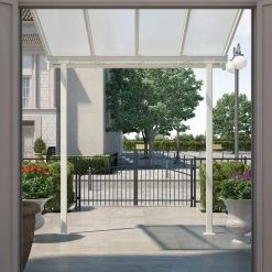 Toit De Terrasse 224x224cm En Aluminium Blanc Et Polycarbonate 6mm SIERRA - Canopia By Palram -Abri De Jardin toit de terrasse 224x224cm en aluminium blanc et polycarbonate 6mm sierra palram 3