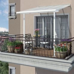 Toit De Terrasse 224x224cm En Aluminium Blanc Et Polycarbonate 6mm SIERRA - Canopia By Palram -Abri De Jardin toit de terrasse 224x224cm en aluminium blanc et polycarbonate 6mm sierra palram 4