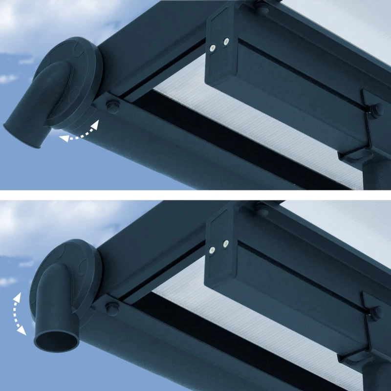 Toit De Terrasse 224x448cm En Aluminium Gris Et Polycarbonate 6mm SIERRA - Canopia By Palram 6 Toit De Terrasse 224x448cm En Aluminium Gris Et Polycarbonate 6mm SIERRA - Canopia By Palram – Image 4