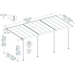 Toit De Terrasse 224x670cm En Aluminium Gris Et Polycarbonate 6mm SIERRA - Canopia By Palram 10 Toit De Terrasse 224x670cm En Aluminium Gris Et Polycarbonate 6mm SIERRA - Canopia By Palram -Abri De Jardin toit de terrasse 224x670cm en aluminium gris et polycarbonate 6mm sierra palram 1 2
