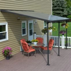 Toit De Terrasse 300x425cm En Aluminium Gris Et Polycarbonate 8mm FERIA - Canopia By Palram -Abri De Jardin toit de terrasse 300x425cm en aluminium gris et polycarbonate 8mm feria palram 3