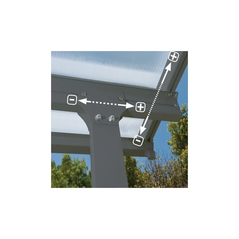 Toit De Terrasse 300x700cm En Alu Gris Anthracite Et Polycarbonate 8mm PATIO 4 Toit De Terrasse 300x700cm En Alu Gris Anthracite Et Polycarbonate 8mm PATIO – Image 2