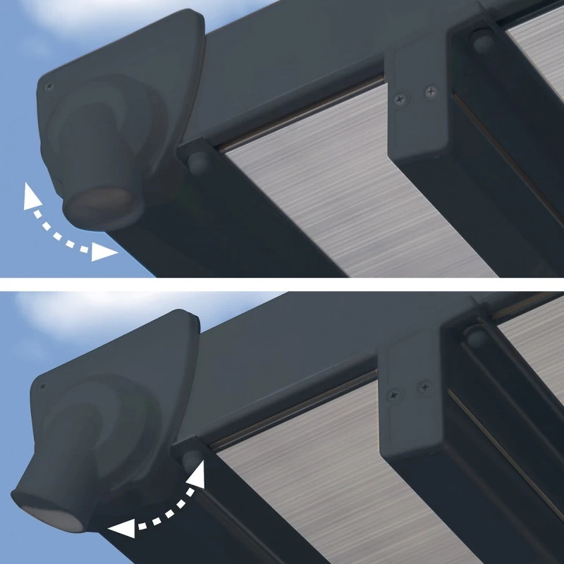 Toit De Terrasse 300x851cm En Aluminium Gris Et Polycarbonate 8mm FERIA - Canopia By Palram 8 Toit De Terrasse 300x851cm En Aluminium Gris Et Polycarbonate 8mm FERIA - Canopia By Palram – Image 6