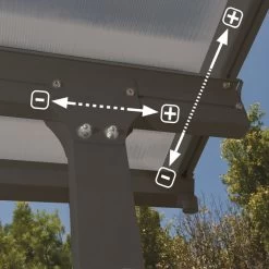 Toit De Terrasse 300x1156cm En Aluminium Gris Et Polycarbonate 8mm FERIA - Canopia By Palram -Abri De Jardin toit de terrasse 3x1156m en aluminium gris et polycarbonate 8mm feria palram 3