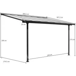 Toit De Terrasse 9,21m² Aluminium Anthracite Et Polycarbonate Habrita -Abri De Jardin toit de terrasse 921m aluminium anthracite et polycarbonate habrita 3