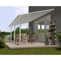Toit De Terrasse En Aluminium Blanc 3x6,10m + PC 16mm Olympia - Palram - Canopia