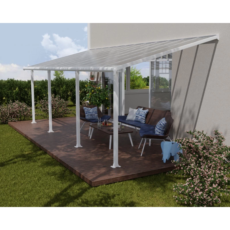 Toit De Terrasse En Aluminium Blanc 3x7,30m + PC 16mm Olympia - Palram - Canopia 3 Toit De Terrasse En Aluminium Blanc 3x7,30m + PC 16mm Olympia - Palram - Canopia