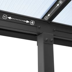 Toit De Terrasse En Aluminium Gris 3x5,46m + PC 16mm Olympia - Palram - Canopia -Abri De Jardin toit de terrasse en aluminium gris 3x546m pc 16mm olympia palram 5