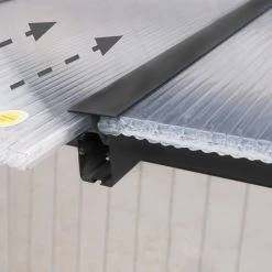 Toit De Terrasse En Aluminium Gris 3x6,10m + PC 16mm Olympia - Palram - Canopia -Abri De Jardin toit de terrasse en aluminium gris 3x610m pc 16mm olympia palram 5