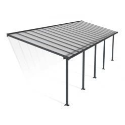 Toit De Terrasse En Aluminium Gris 3x9,71m + PC 16mm Olympia - Palram - Canopia