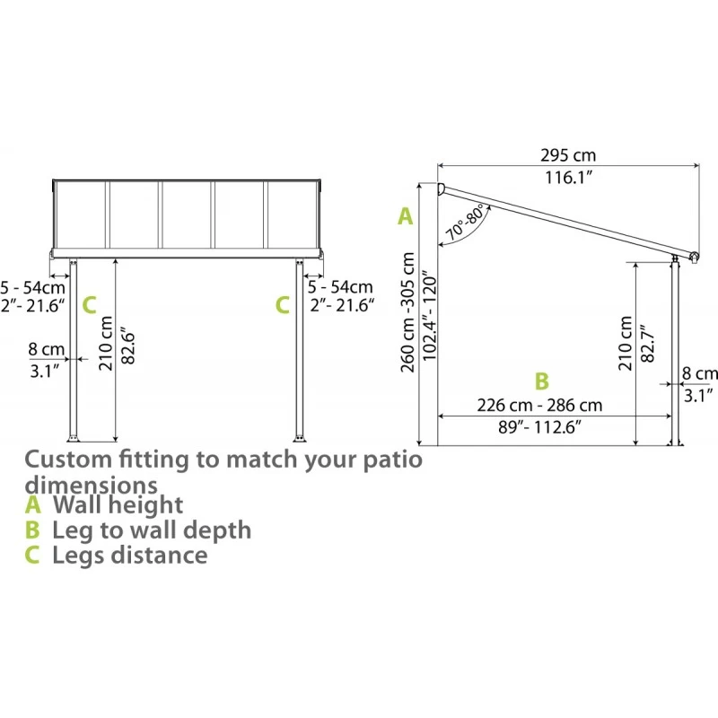 Toit De Terrasse En Aluminium Gris 3x9,71m + PC 16mm Olympia - Palram - Canopia 8 Toit De Terrasse En Aluminium Gris 3x9,71m + PC 16mm Olympia - Palram - Canopia – Image 6