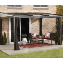 Tonnelle Adossée Budapest 364x288cm En Aluminium Avec Toit Rétractable - SOJAG -Abri De Jardin tonnelle adossee budapest 364x288cm en aluminium avec toit retractable sojag 5