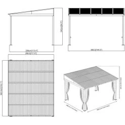 Tonnelle Adossée Portland 363x298cm En Aluminium Et Acier Galvanisé - SOJAG 11 Tonnelle Adossée Portland 363x298cm En Aluminium Et Acier Galvanisé - SOJAG -Abri De Jardin tonnelle adossee portland 363x298cm en aluminium et acier galvanise sojag 4