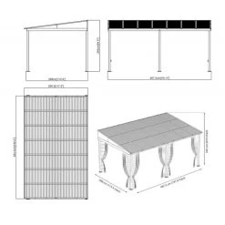 Tonnelle Adossée Portland 484x298cm En Aluminium Et Acier Galvanisé - SOJAG -Abri De Jardin tonnelle adossee portland 484x298cm en aluminium et acier galvanise sojag 4