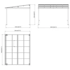 Tonnelle Adossée St. Barth 363x248cm En Aluminium Et Polycarbonate 8mm - SOJAG -Abri De Jardin tonnelle adossee st barth 363x248cm en aluminium et polycarbonate 8mm sojag 3