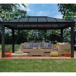 Tonnelle Dallas 4900 En Aluminium Et Polycarbonate Isolant Avec éclairage – Palram - Canopia -Abri De Jardin tonnelle dallas 4900 en aluminium et polycarbonate isolant avec eclairage palram 3