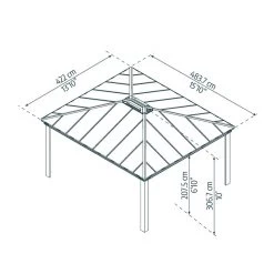Tonnelle De Jardin En Alu Et Polycarbonate 422x484cm Dallas – Canopia By Palram -Abri De Jardin tonnelle de jardin en alu et polycarbonate 14x16 ft dallas canopia 2