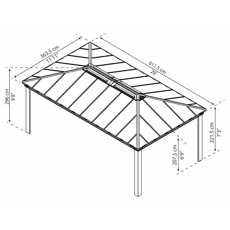 Tonnelle De Jardin En Alu Et Polycarbonate Dallas 6100 – Canopia 5 Tonnelle De Jardin En Alu Et Polycarbonate Dallas 6100 – Canopia – Image 3