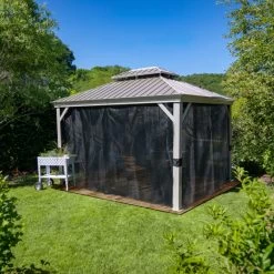 Tonnelle De Jardin Messina 298x363cm En Aluminium Thermolaqué Champagne– SOJAG -Abri De Jardin tonnelle de jardin messina 298x363cm en aluminium thermolaque champagne sojag 2