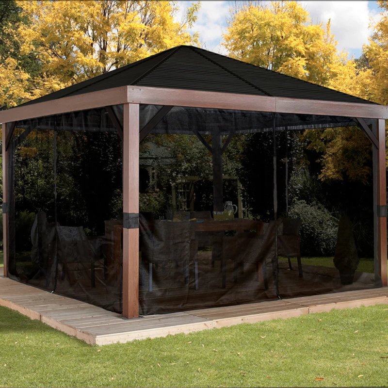 Tonnelle De Jardin Valencia 363x363cm En Aluminium Aspect Bois – SOJAG 8 Tonnelle De Jardin Valencia 363x363cm En Aluminium Aspect Bois – SOJAG – Image 6