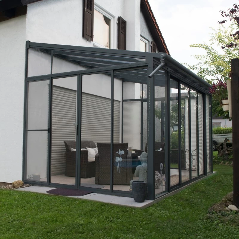 Véranda 300x425cm En Alu Gris Et Polycarbonate 8mm Sanremo - Palram - Canopia 5 Véranda 300x425cm En Alu Gris Et Polycarbonate 8mm Sanremo - Palram - Canopia – Image 3