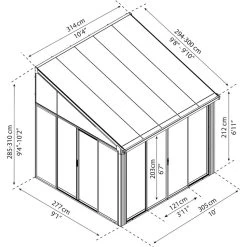 Véranda 300x305cm En Aluminium Blanc Et Polycarbonate 8mm Sanremo - Canopia By Palram 10 Véranda 300x305cm En Aluminium Blanc Et Polycarbonate 8mm Sanremo - Canopia By Palram -Abri De Jardin veranda 300x425cm en aluminium blanc et polycarbonate 8mm sanremo palram canopia 2