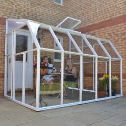 Véranda En PVC Et Polycarbonate Transparent 200x324cm Sun Room - Canopia By Palram -Abri De Jardin veranda en pvc et polycarbonate transparent 200x324cm sun room rion 1