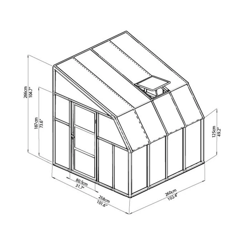 Véranda En PVC Et Polycarbonate Transparent 258x260cm Sun Room - Canopia By Palram 8 Véranda En PVC Et Polycarbonate Transparent 258x260cm Sun Room - Canopia By Palram – Image 6