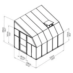 Véranda En PVC Et Polycarbonate Transparent 258x322cm Sun Room - Canopia By Palram -Abri De Jardin veranda en pvc et polycarbonate transparent 258x322cm sun room rion 2