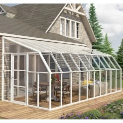 Véranda En PVC Et Polycarbonate Transparent 258x632cm Sun Room - Canopia By Palram