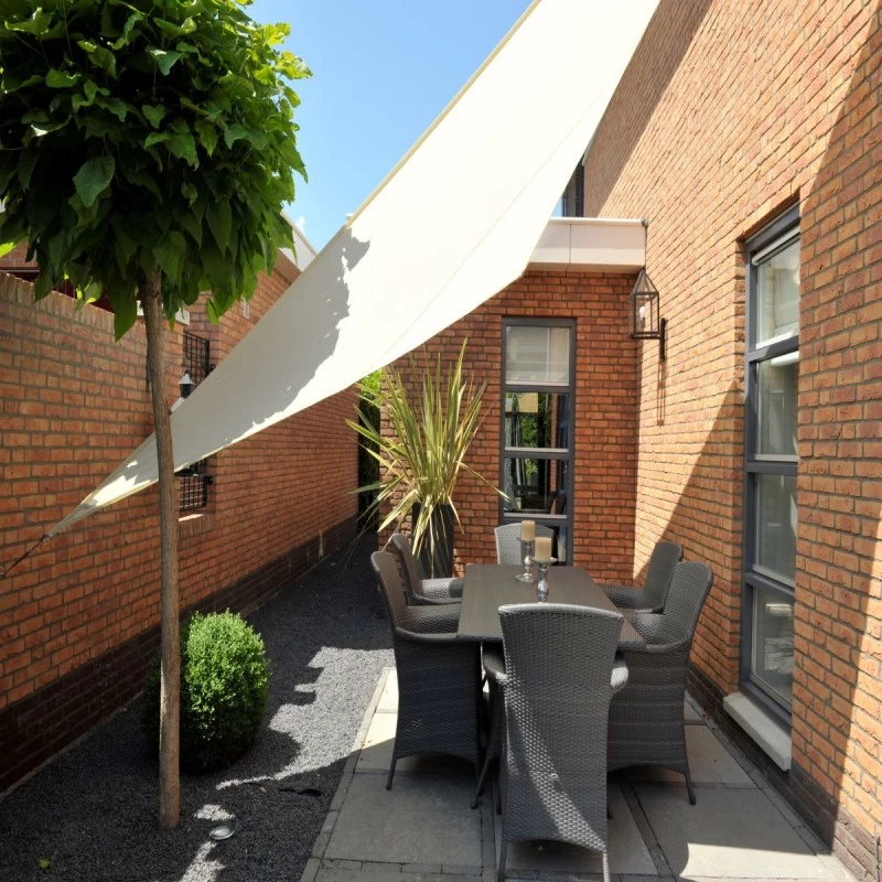 Voile D'ombrage Triangle 90° Coolfit 500x500x710cm Crème - NESLING 4 Voile D'ombrage Triangle 90° Coolfit 500x500x710cm Crème - NESLING – Image 2